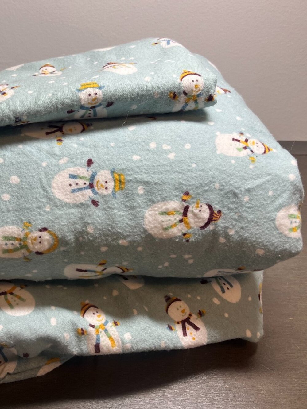 Snowmen Twin Flannel Sheet Set